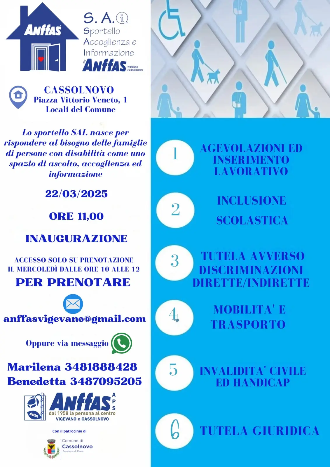 Locandina inaugurazione sportello sai cassolnovo