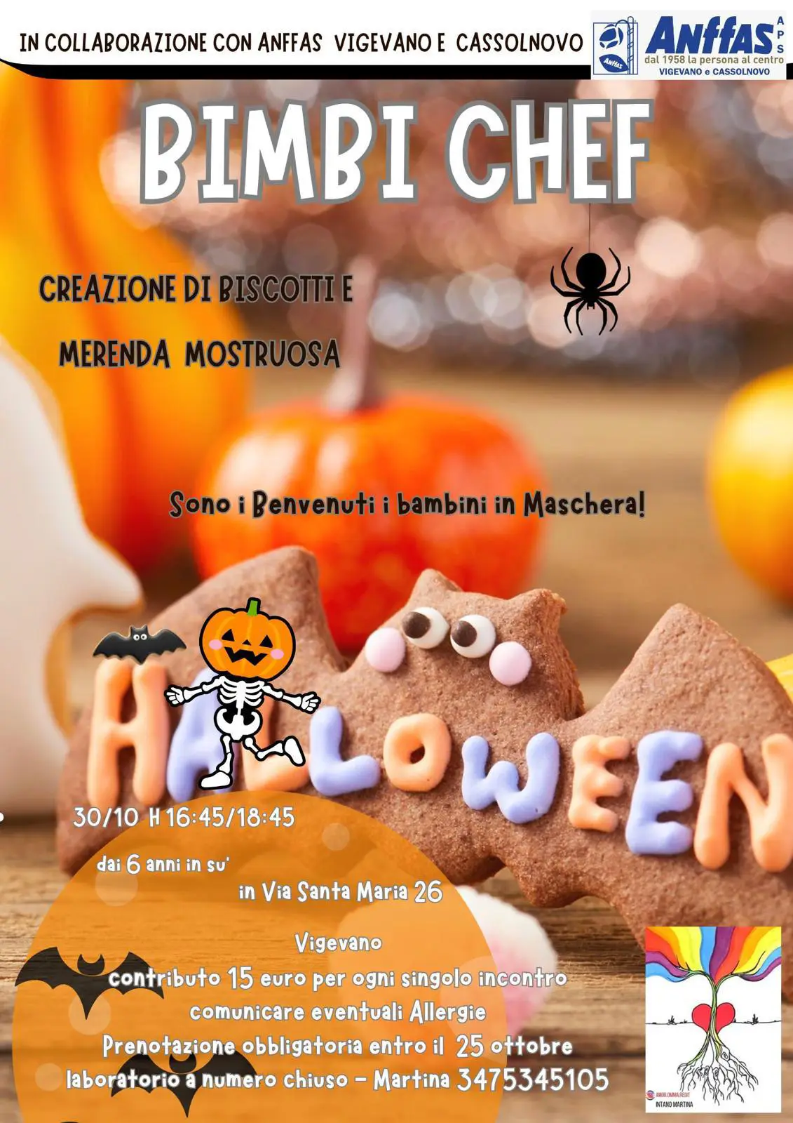 locandina per evento bimbi chef halloween